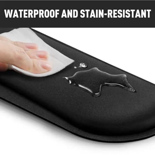 Gimars Upgrade Enlarge Silky Superfine Fabric Memory Foam Keyboard Wrist Rest Set with Mouse Pad | Ergonomic Typing Pain Relief for Office & Gaming thumbnail 8