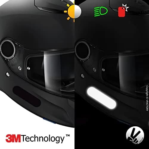 VFLUO Retro Reflective Stripes Stickers for Helmet - Black Standard Kit - 8 Stickers (4 Pairs) thumbnail 5