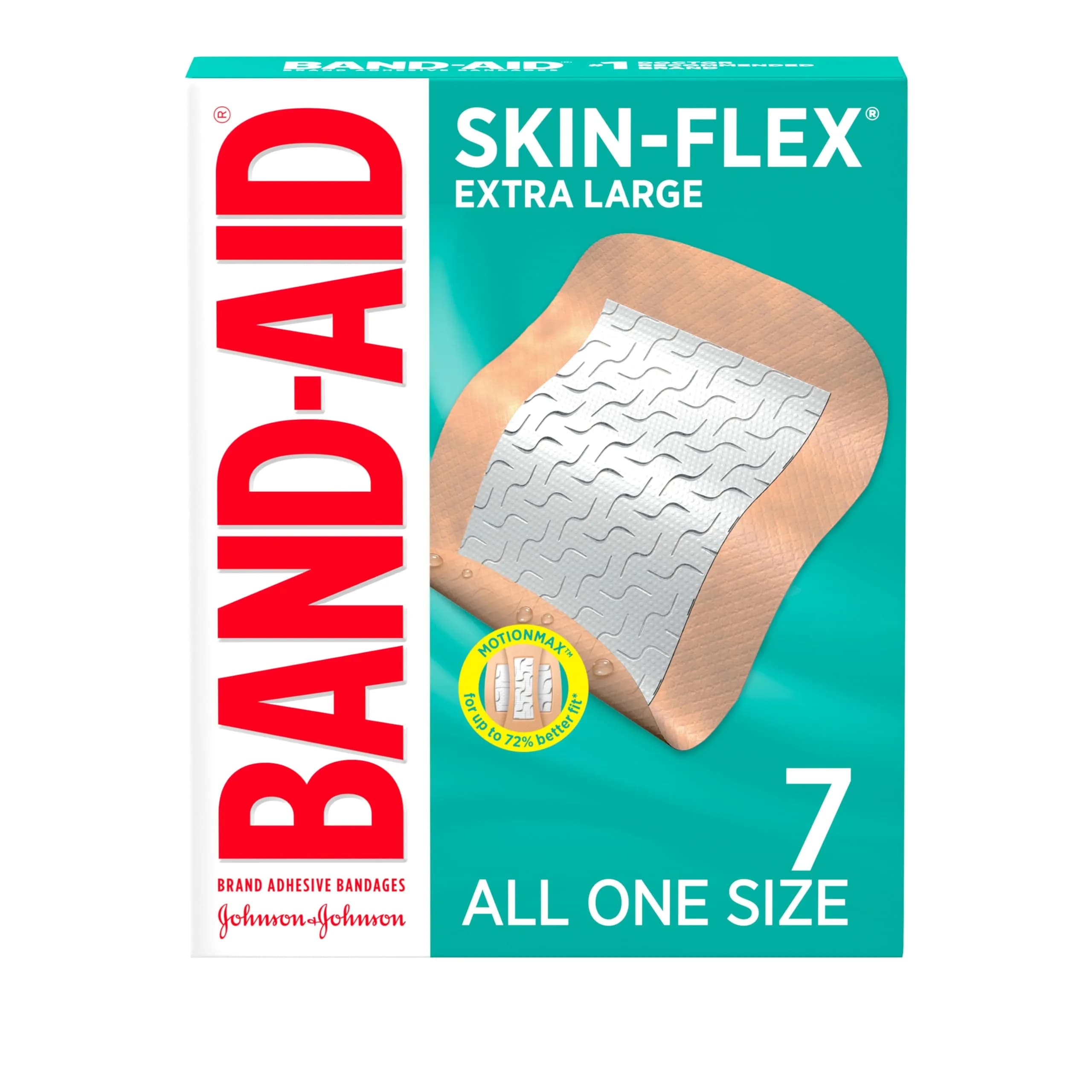 Band-Aid Skin-Flex Adhesive Bandages Extra Large 7 Count | Flexible, Waterproof, 24-Hour Wear - main product image