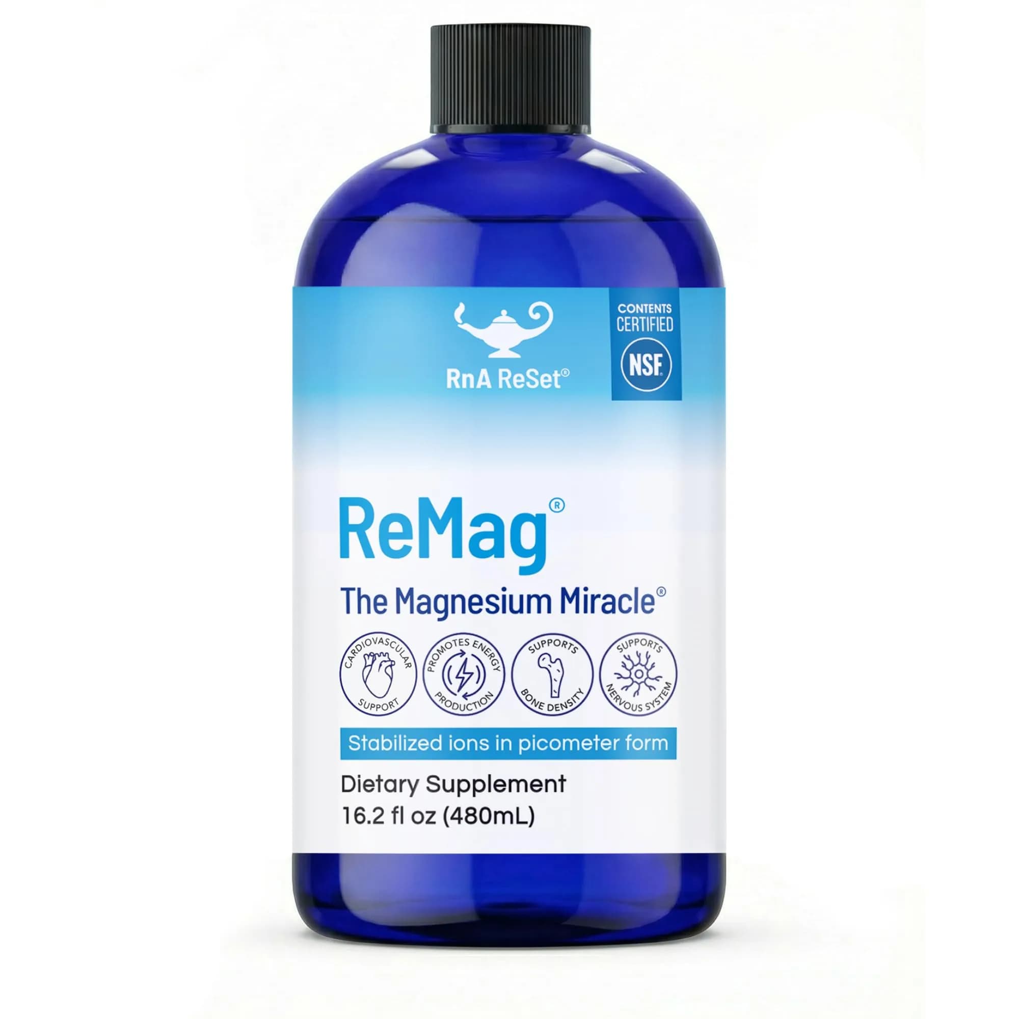 RnA ReSet ReMag Pico-Ionic Liquid Magnesium 479ml (16.2 Fl Oz) | NSF Certified for Sleep & Nerve Health - main product image