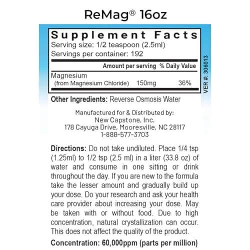 RnA ReSet ReMag Pico-Ionic Liquid Magnesium 479ml (16.2 Fl Oz) | NSF Certified for Sleep & Nerve Health thumbnail 3
