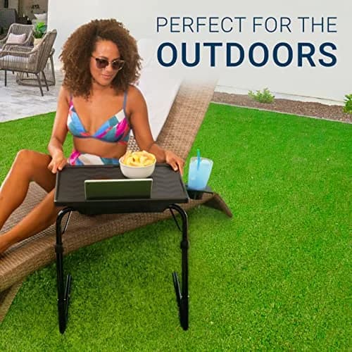 Table-Mate TV Tray Table | Portable Adjustable Dinner & Laptop Tray with Cup Holder thumbnail 8