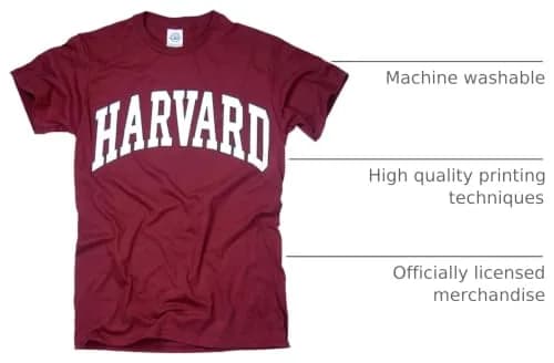 New York Fashion Police Harvard University T-Shirt - Arched Block - Crimson -S | Officially Licensed, Cotton, Small thumbnail 3