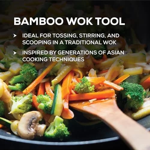 Helen's Asian Kitchen Natural Bamboo Stir Fry Spatula and Wok Tool, 13.5-Inch | Sustainable Kitchen Utensil for Wok Cooking thumbnail 4