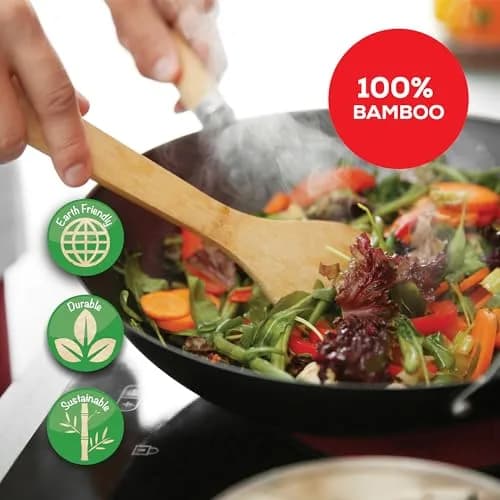 Helen's Asian Kitchen Natural Bamboo Stir Fry Spatula and Wok Tool, 13.5-Inch | Sustainable Kitchen Utensil for Wok Cooking thumbnail 6