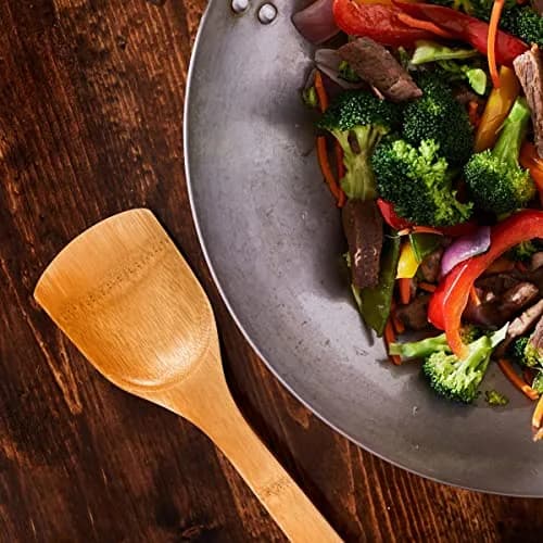 Helen's Asian Kitchen Natural Bamboo Stir Fry Spatula and Wok Tool, 13.5-Inch | Sustainable Kitchen Utensil for Wok Cooking thumbnail 8