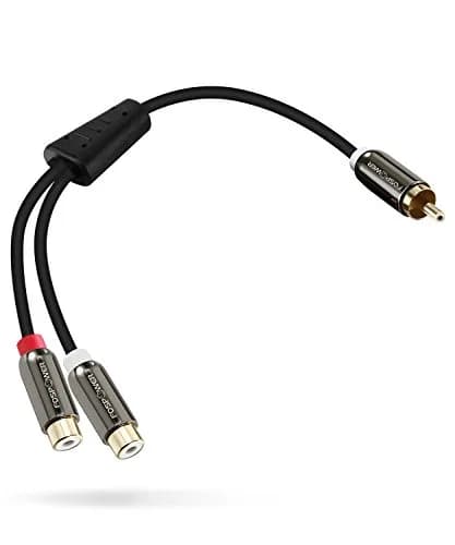 FosPower 8-inch RCA Y Adapter Cable | 1 Male to 2 Female Stereo Audio Splitter Connectors thumbnail 6