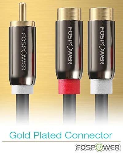 FosPower 8-inch RCA Y Adapter Cable | 1 Male to 2 Female Stereo Audio Splitter Connectors thumbnail 4