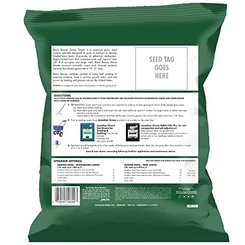 Jonathan Green Black Beauty Dense Shade Grass Seed 1.36 kg (3 lb) | Cool Season Lawn Seed for Shady Areas thumbnail 2