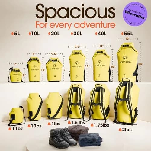 Earth Pak 40L Waterproof Dry Bag Backpack | Marine Roll Top Dry Sack for Kayaking thumbnail 2