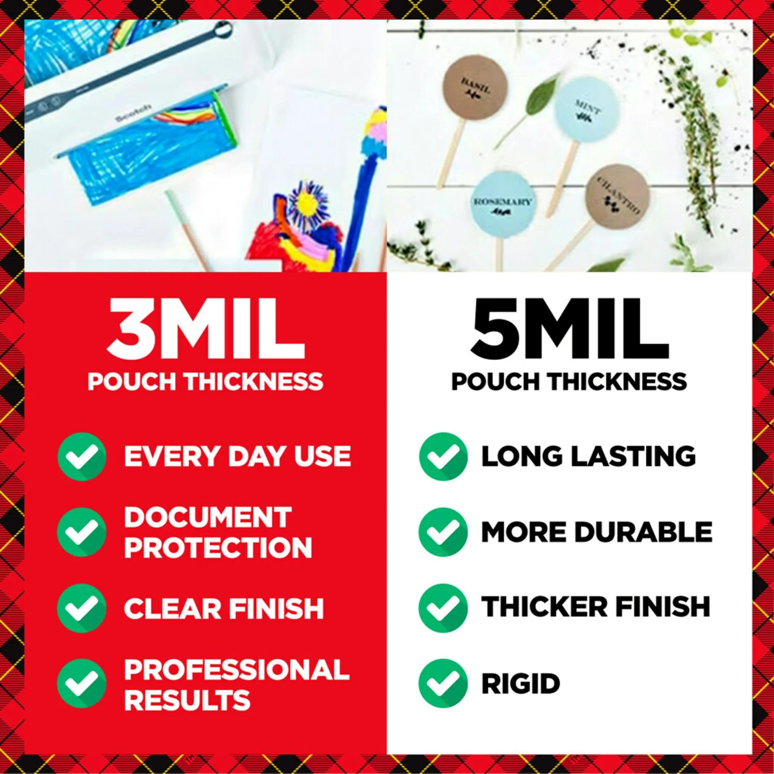 Scotch Thermal Laminating Pouches Variety Pack | Letter Size (21.6x27.9cm) & 4x6in (10x15cm) | Transparent, Photo-Safe Finish - view 3