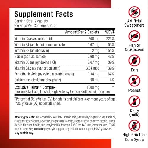 LIPO-Flavonoid Lemon Bioflavonoid Complex 500 Caplets | Supports Inner Ear Health & Circulation thumbnail 9