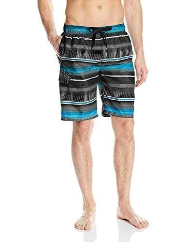 Kanu Surf Mens Mirage Swim Trunks 9 Inch UPF 50+ Microfiber Black Large thumbnail 2