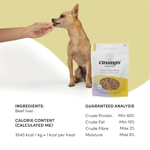 Crumps' Naturals Freeze Dried Beef Liver Mini Trainers, 4.4oz | All-Natural Dog Treats for Training & Rewards thumbnail 8