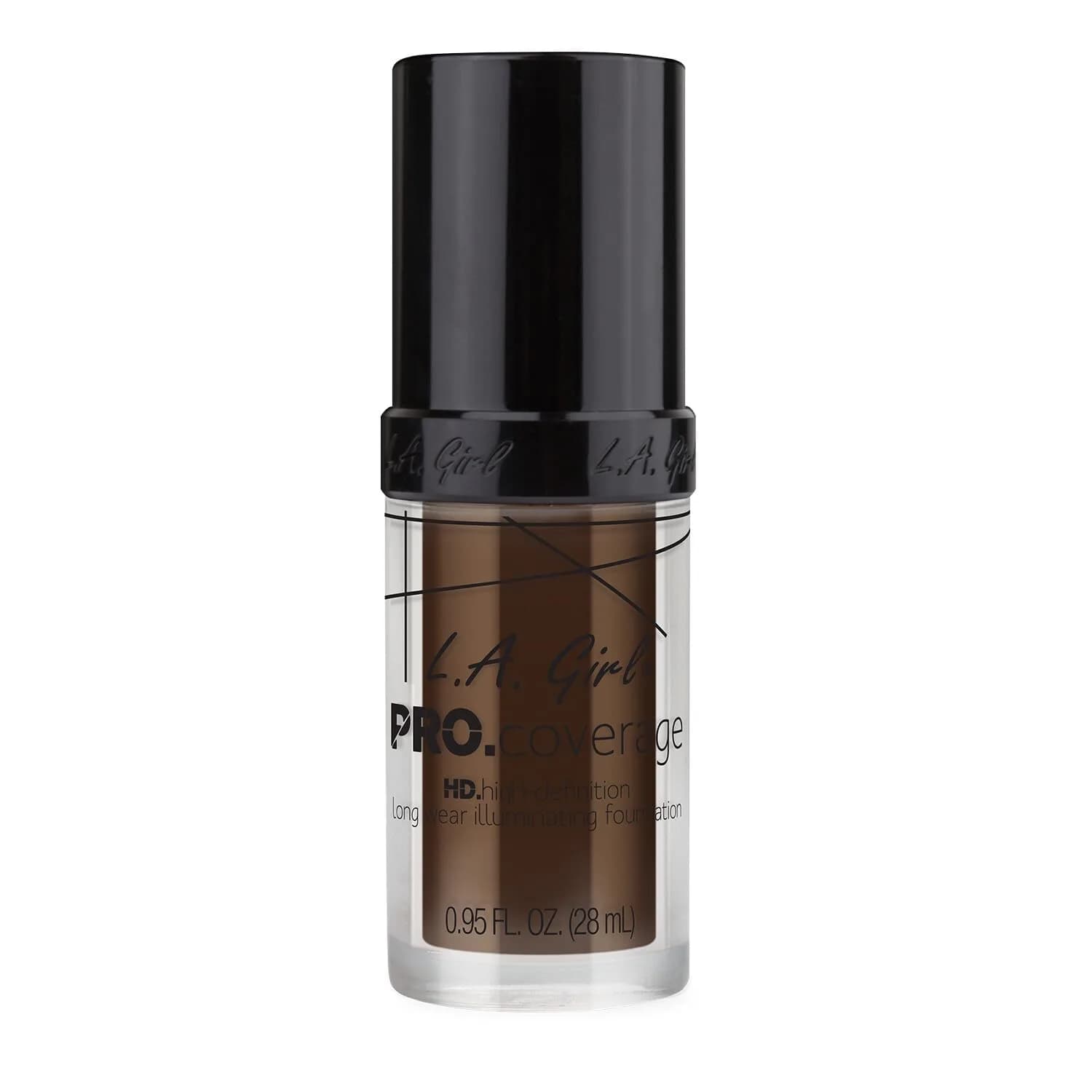L.A. Girl Pro Coverage Liquid Foundation - Dark Chocolate | Dewy, Radiant Finish - view 3