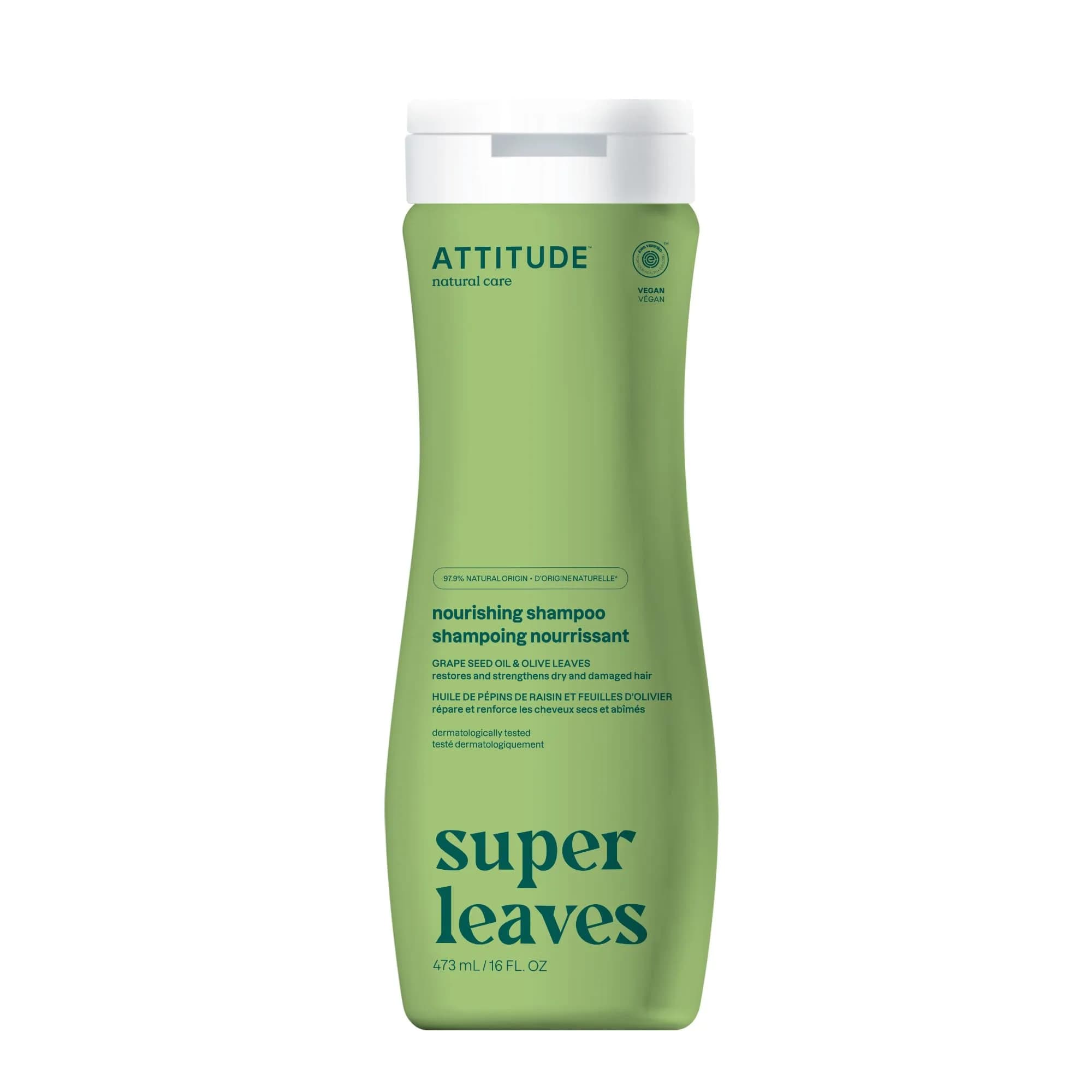 ATTITUDE Nourishing Hair Shampoo for Dry and Damaged Hair, 473ml (16 Fl Oz) | EWG Verified, Vegan Formula — Nourishing