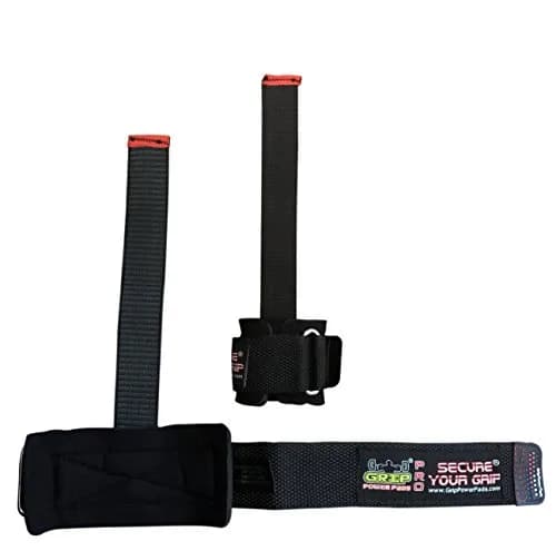 Grip Power Pads Heavy Duty Lifting Straps Neoprene Pair | Wrist Support with Rubber Grip (Rubber Side Face The Bar) thumbnail 8