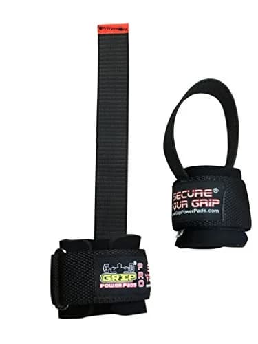 Grip Power Pads Heavy Duty Lifting Straps Neoprene Pair | Wrist Support with Rubber Grip (Rubber Side Face The Bar) thumbnail 9