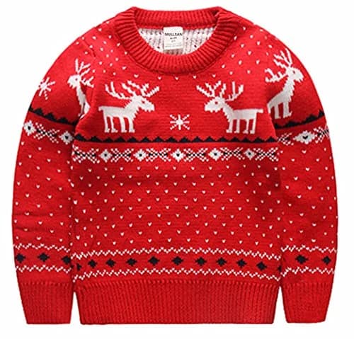 MULLSAN Children's Christmas Sweater 4T (1.8 kg) | Festive Red2 Pullover thumbnail 1