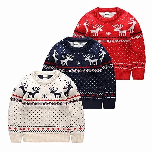 MULLSAN Children's Christmas Sweater 4T (1.8 kg) | Festive Red2 Pullover thumbnail 2