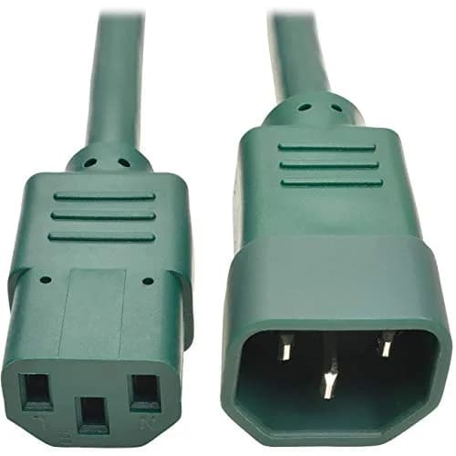 TRIPP LITE Heavy Duty Power Extension Cord 2 ft. C14 to C13 | 15A, 14 AWG, Green, UL Listed thumbnail 1