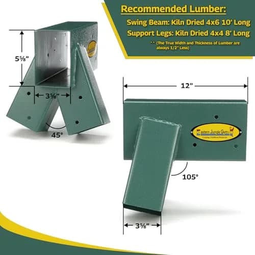 Eastern Jungle Gym Easy 1-2-3 A-Frame 2 Brackets | Heavy Duty Steel Playground Hardware thumbnail 2
