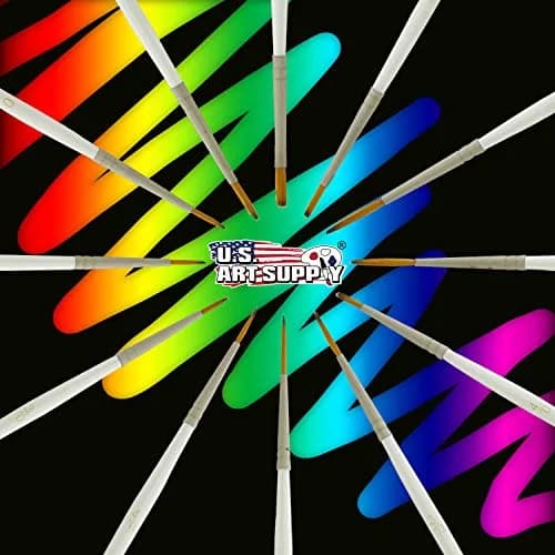 U.S. Art Supply Miniature Detail Paint Brush Set - 12 Miniature Brushes | Precision Fine Detail Art Tools thumbnail 4