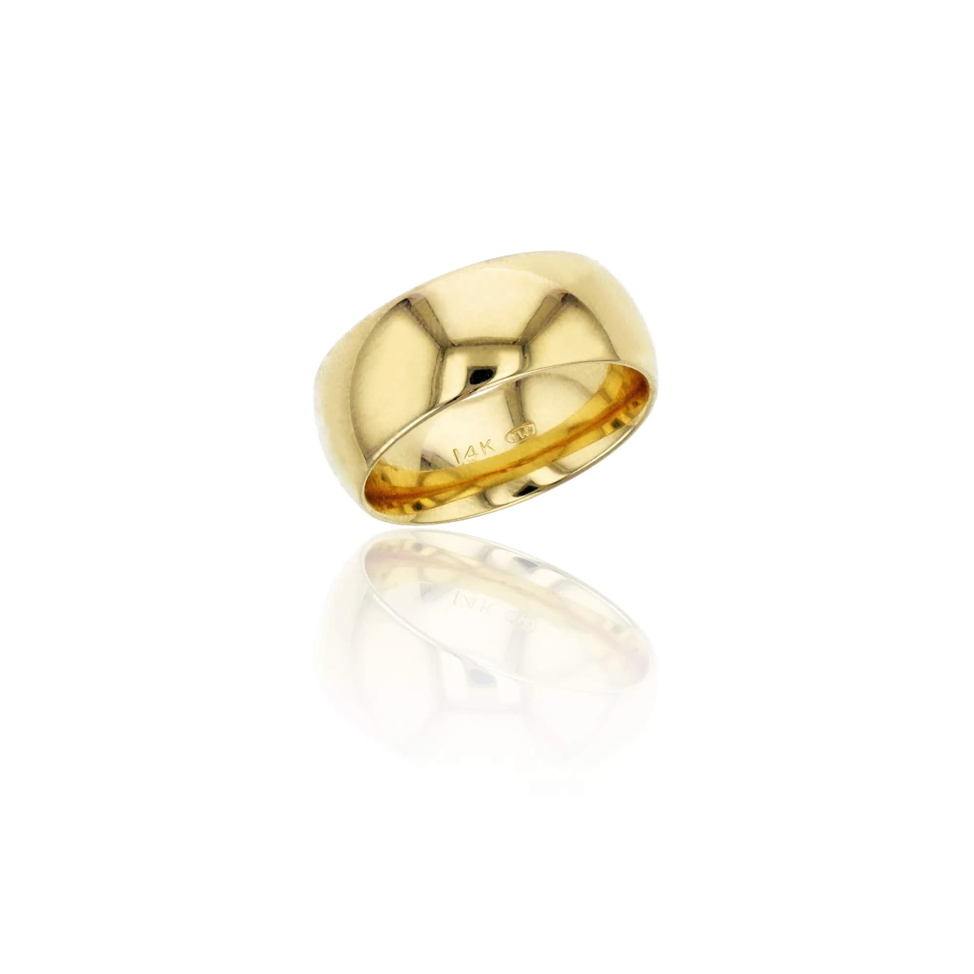 DECADENCE 10K Yellow Gold Wedding Band 8mm | Italian Craftsmanship, Hypoallergenic, Size 10.5 — 10K-Yellow Gold