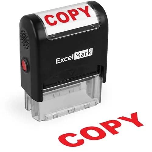 ExcelMark Copy Stamp Self-Inking Rubber Stamp 9/16 x 1-1/2 inches | Red Ink for Office Use, Ideal for Document Management thumbnail 1