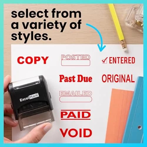 ExcelMark Copy Stamp Self-Inking Rubber Stamp 9/16 x 1-1/2 inches | Red Ink for Office Use, Ideal for Document Management thumbnail 7