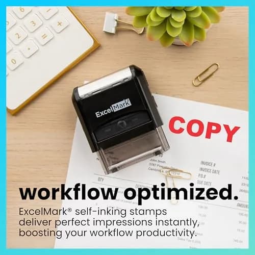 ExcelMark Copy Stamp Self-Inking Rubber Stamp 9/16 x 1-1/2 inches | Red Ink for Office Use, Ideal for Document Management thumbnail 3