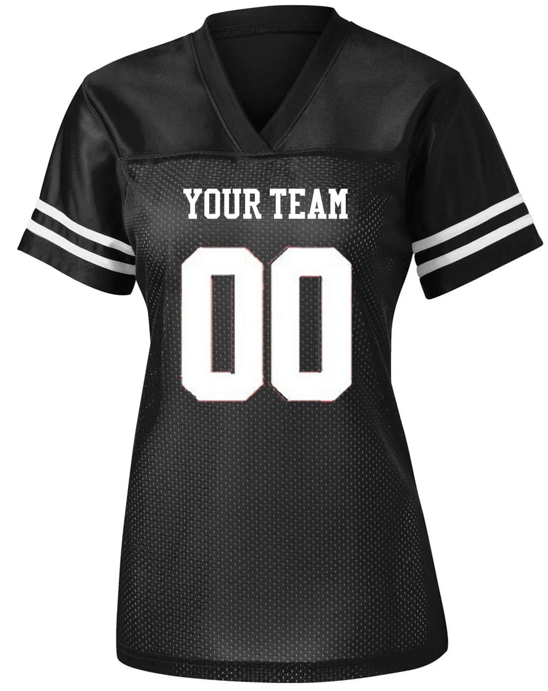 Rocksolid Womens Custom Football Replica Team Jersey (X-Small, Black) | Personalized Women's Football Jersey — Black