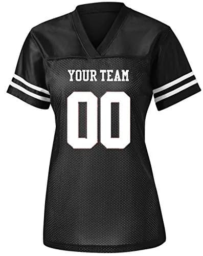 Rocksolid Womens Custom Football Replica Team Jersey (X-Small, Black) | Personalized Women's Football Jersey thumbnail 1