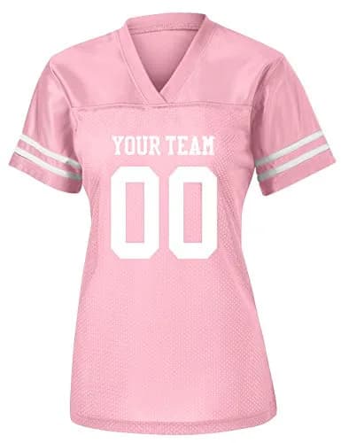 Rocksolid Womens Custom Football Replica Team Jersey Small Pink | Feminine Fit, Polyester, Customizable thumbnail 1