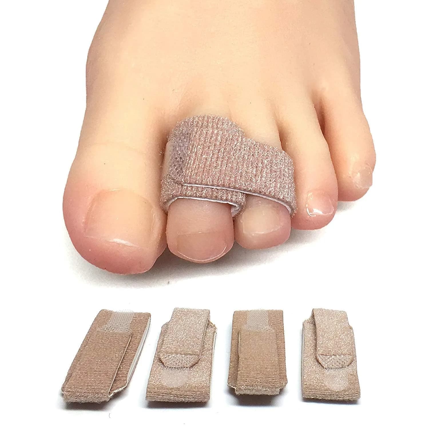 ZenToes Original Support Beige Hammer Toe Straightener & Buddy Wraps, 4 Count | Gentle Toe Support - main product image