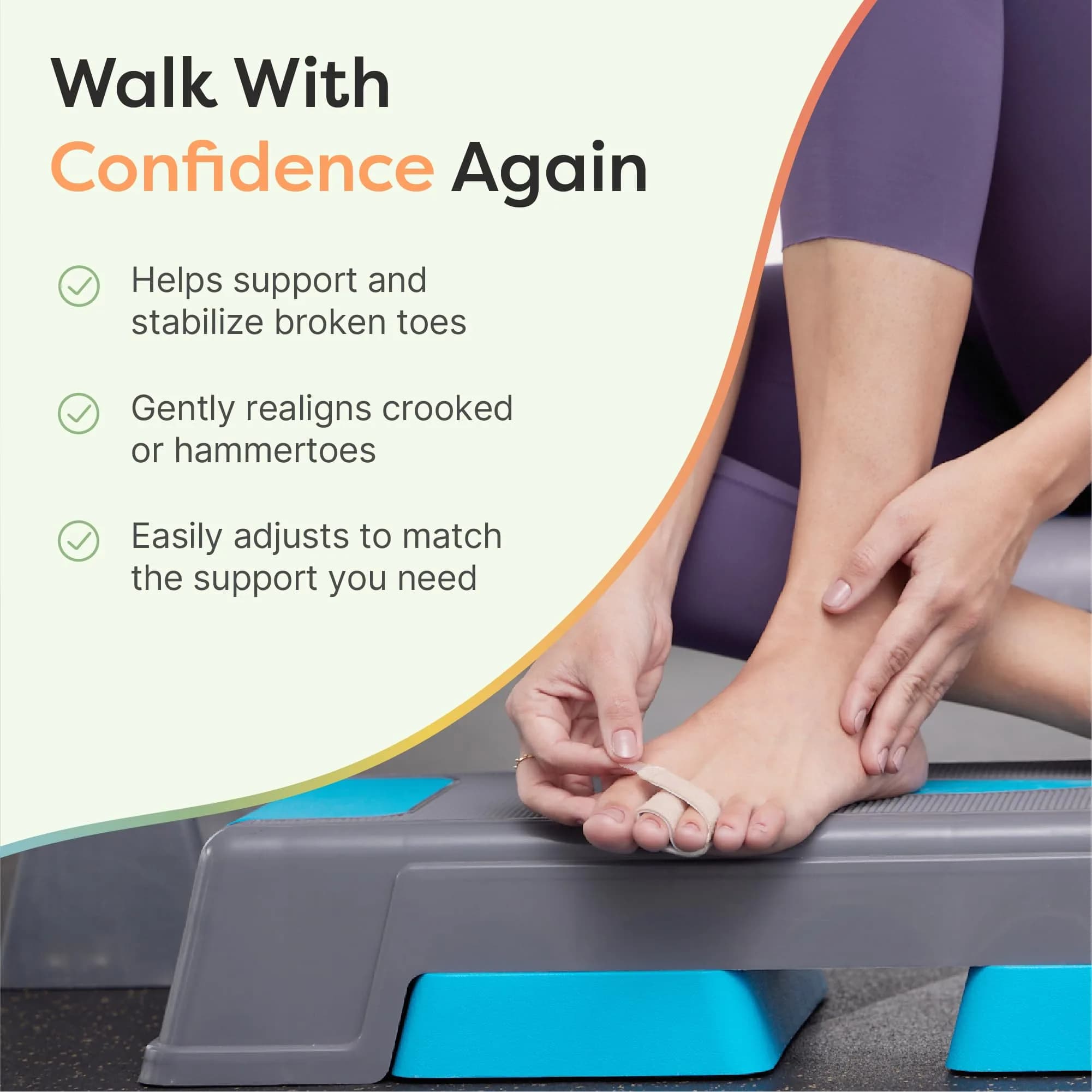 ZenToes Original Support Beige Hammer Toe Straightener & Buddy Wraps, 4 Count | Gentle Toe Support - view 2