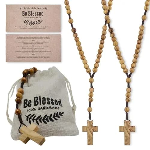 MIZZE Made for Luck Bethlehem Wooden Rosary Set | Catholic Prayer Beads for Men & Women thumbnail 1