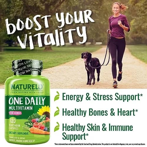 NATURELO One Daily Multivitamin for Women 120 Count | Plant-Based, Vegan, Non-GMO thumbnail 4