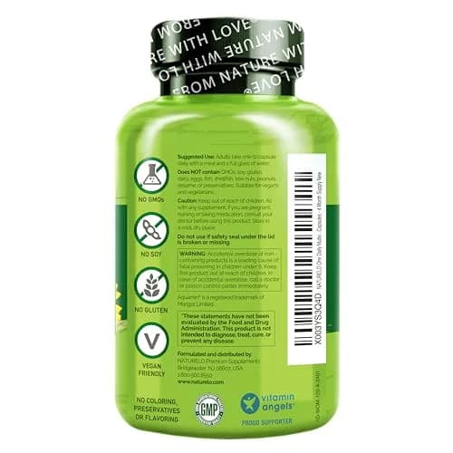 NATURELO One Daily Multivitamin for Women 120 Count | Plant-Based, Vegan, Non-GMO thumbnail 6