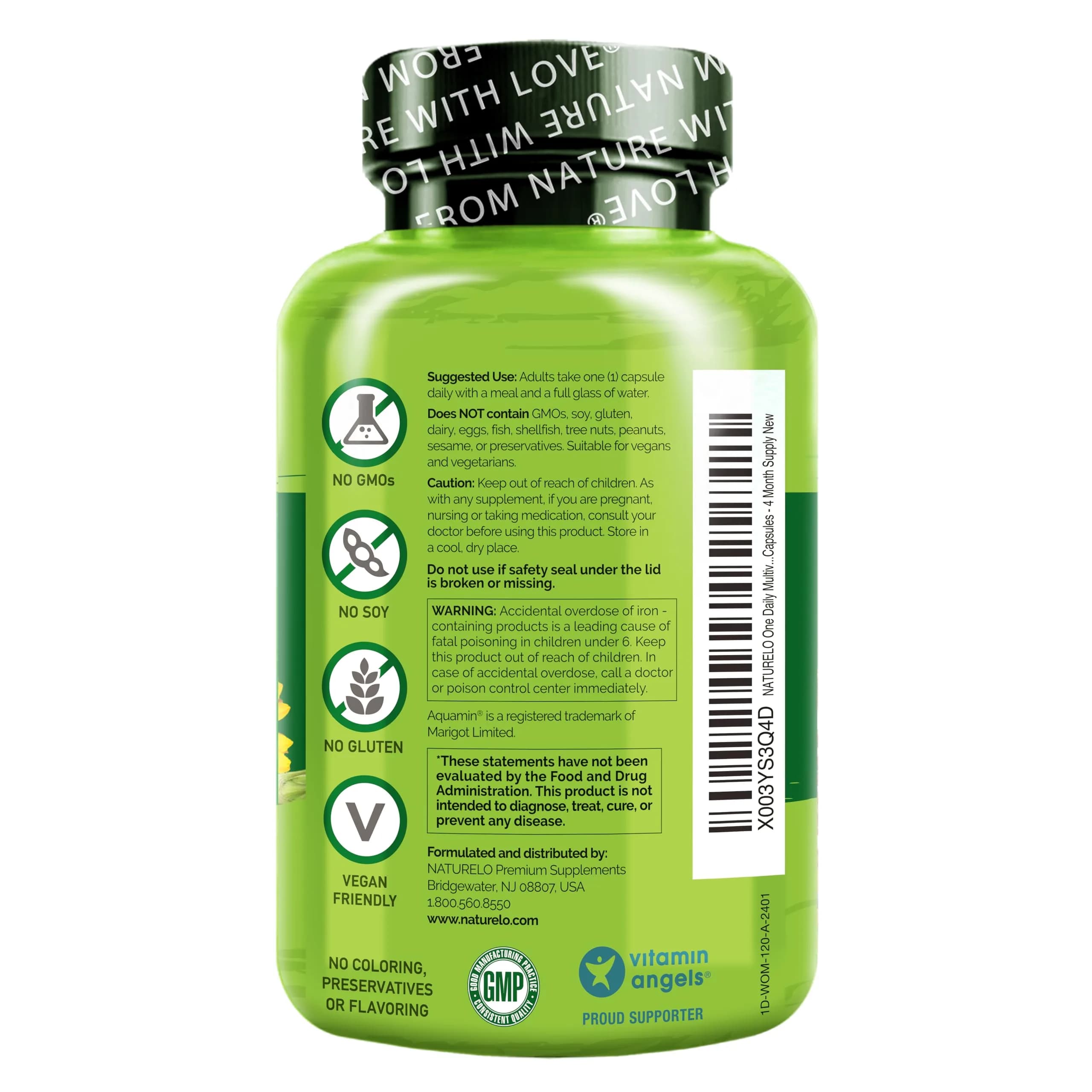 NATURELO One Daily Multivitamin for Women 120 Count | Plant-Based, Vegan, Non-GMO - view 6