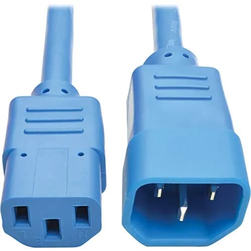 Tripp Lite 2 ft. Heavy Duty Power Extension Cord, C14 to C13, 15A, 14 AWG, Blue | Fully Molded, UL Listed thumbnail 1