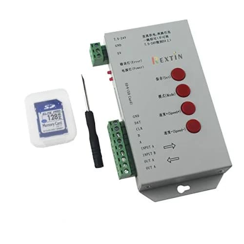REXTiN T1000S LED RGB Full Color Programmable Pixel Controller with SD Card 144mm x 67mm x 25mm | Supports 512 Pixels thumbnail 1