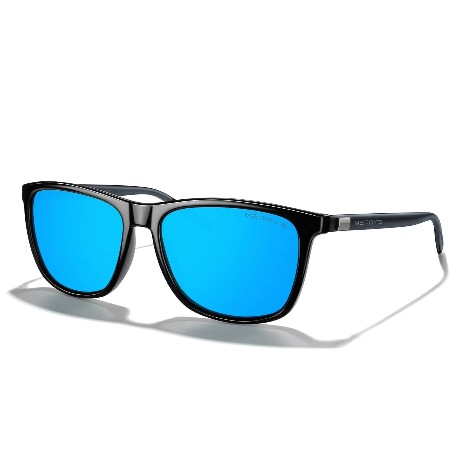 MERRY'S Square Polarized Sunglasses for Men Women Aluminum Temples | UV400 Polarized Lens, Unisex