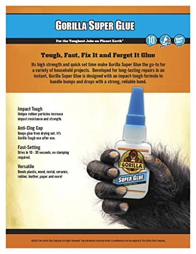 Gorilla Super Glue Tube, 3g | Clear, Pack of 12, Fast Bonding Adhesive thumbnail 3