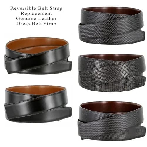 Belts.com Reversible Leather Belt Strap 1-3/8" (35mm) Wide | Genuine Leather Dress Belt, Black/Tan, Size 40 thumbnail 5