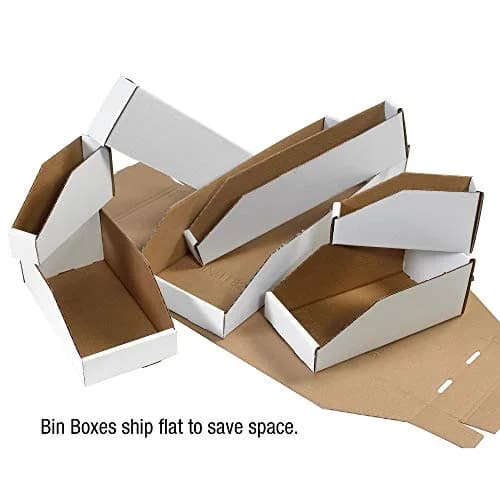Tape Logic TLBINBIN69 Open Top Bin Boxes 6" x 9" x 4 1/2" White Pack of 25 | Durable Organizers thumbnail 4