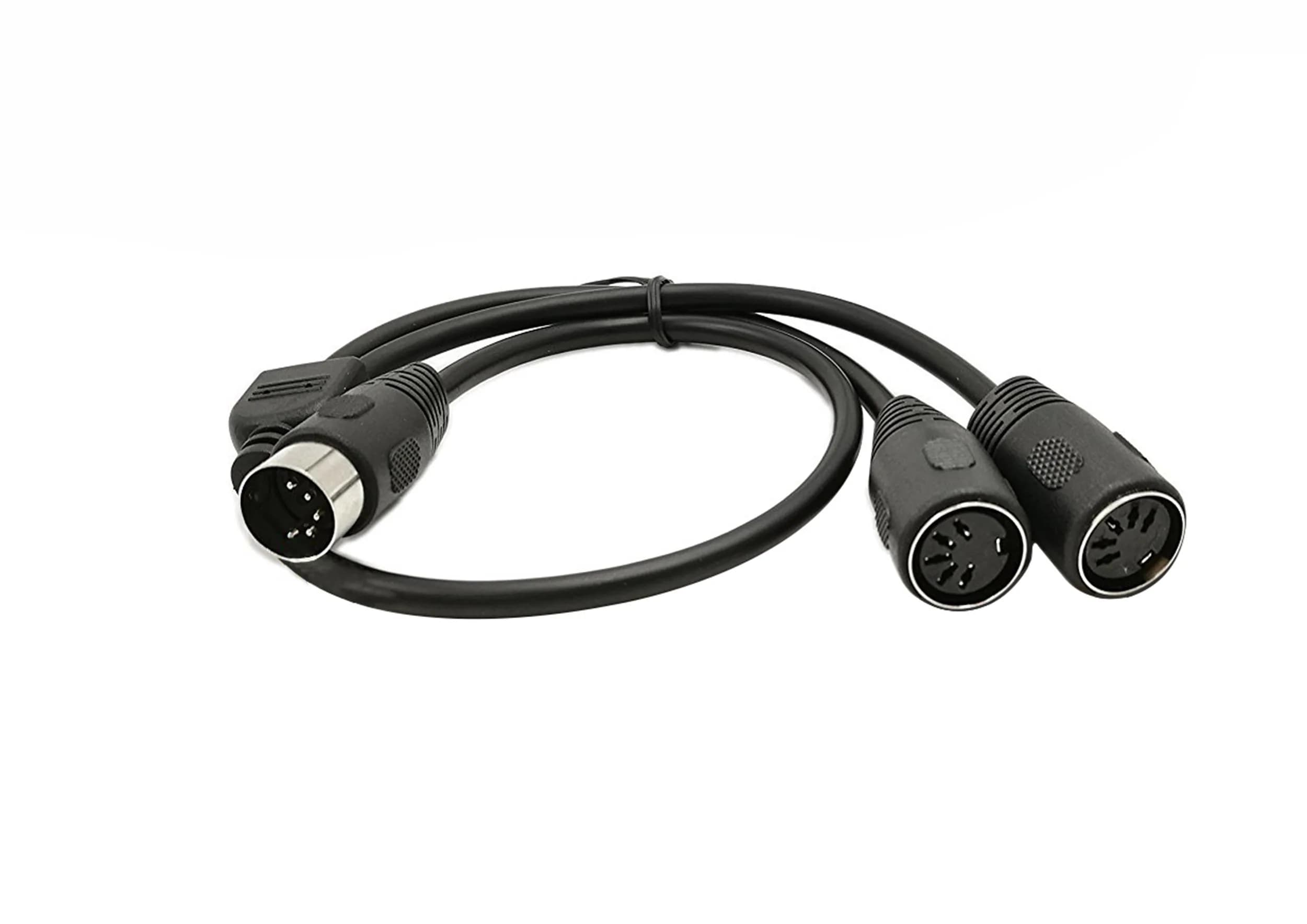 SinLoon 5-Pin DIN Splitter Y Cable 0.5m (1.5ft) | MIDI Male to 2x Female Extension Audio Cable - main product image