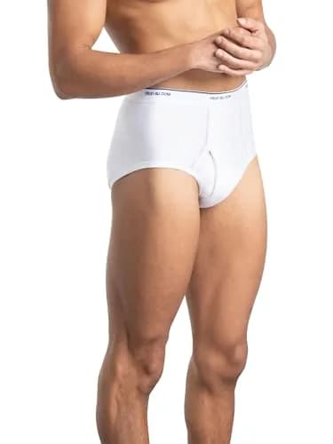 Fruit of the Loom Mens Tag-Free Cotton Briefs, 9 Pack - White, Large US | Full Coverage, Moisture Wicking Comfort thumbnail 2