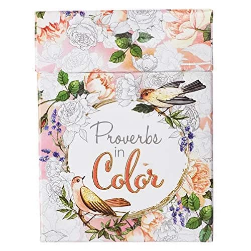 Christian Art Gifts Proverbs in Color: Cards to Color and Share | Christian Coloring Cards with Proverbs, 44 Heavy Card Stock Pages thumbnail 1