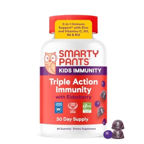 SmartyPants Kids Immunity Elderberry Gummies 60 Count | Support Kids' Immune Health with Elderberry & Vitamins thumbnail 1